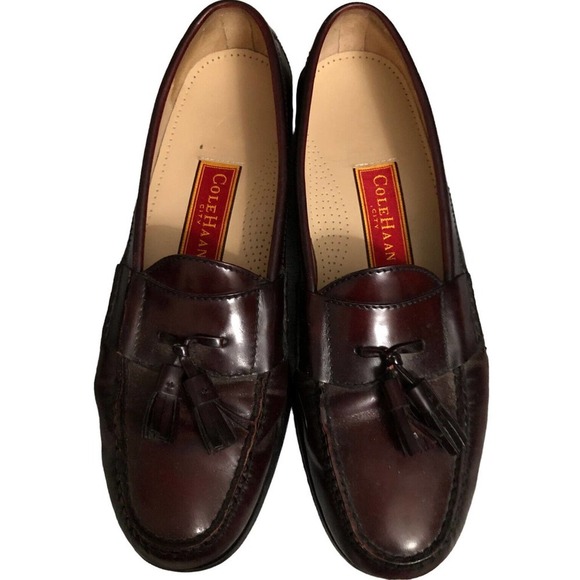 Cole Haan Men\'s Size 10 B Pinch Tassel Loafer Burgundy C03507 main image 3
